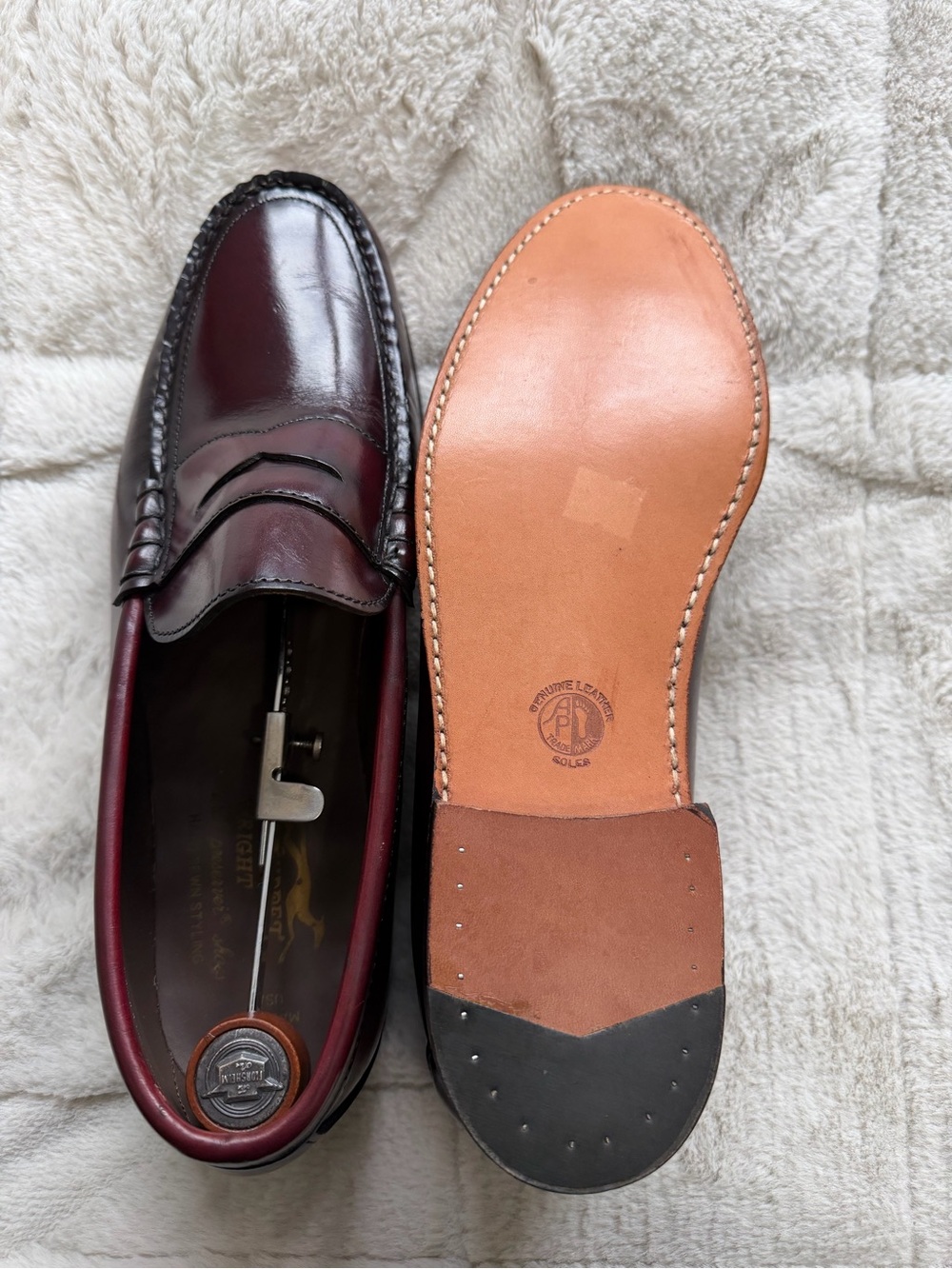 VINTAGE Deadstock 🇺🇸 US Made Rancourt Whippet ET Wright Cordovan Penny Loafer 11 - Picture 7 of 12